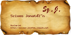 Szives Jonatán névjegykártya
